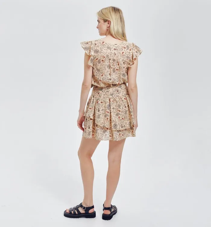 Women Patterned Mini Skirt 8211 Ecru Print Promod Skirts Women Patterned Mini Skirt 8211 Ecru Print Promod Skirts