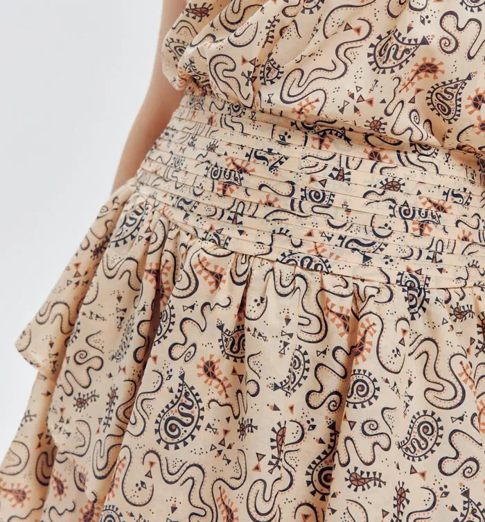 Women Patterned Mini Skirt 8211 Ecru Print Promod Skirts Women Patterned Mini Skirt 8211 Ecru Print Promod Skirts