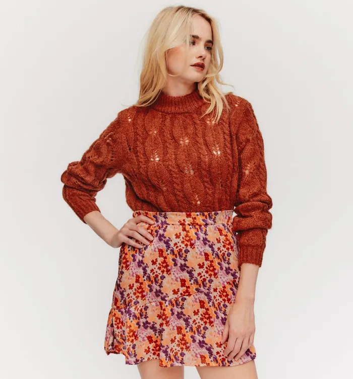 Women Patterned Mini Skirt 8211 Multicolour Print Promod Skirts