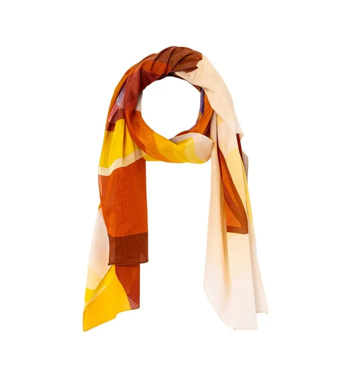 Women Patterned Stole 8211 Multicolour Print Promod Fabric Scarves