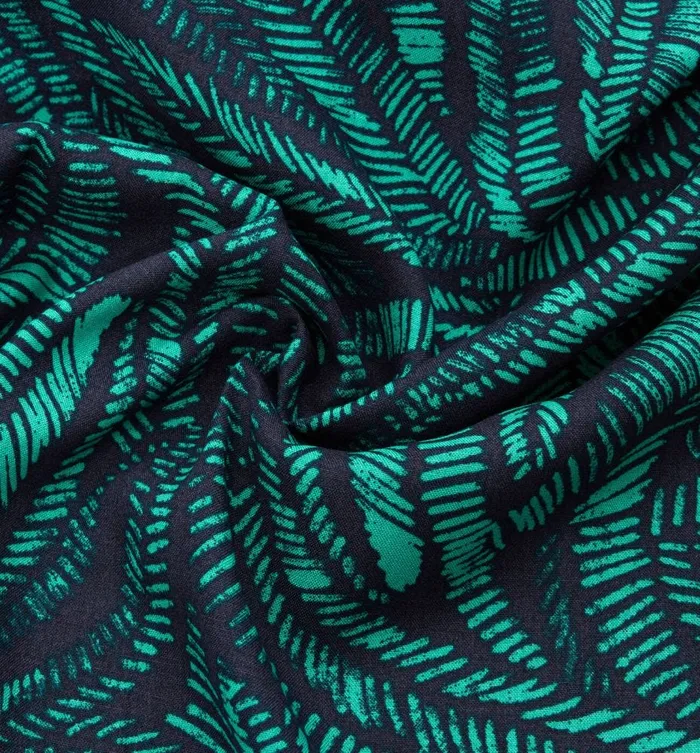 Women Patterned Viscose Fabric Cut 8211 Green Print Promod Fabric Cuts And Patterns