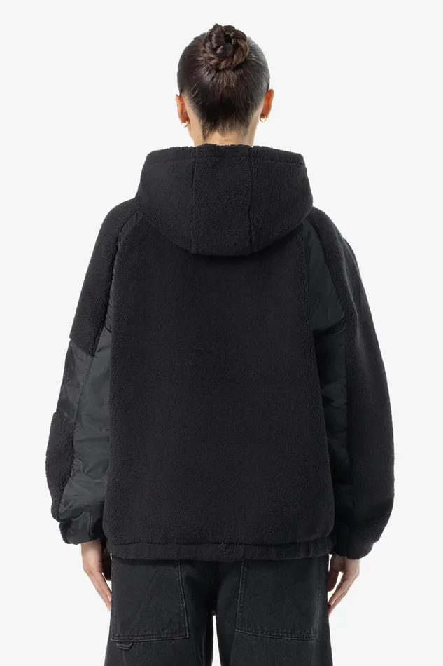 Women Pegador Hoodies Bonny Teddy Fabric Mix Halfzip Black Women Pegador Hoodies Bonny Teddy Fabric Mix Halfzip Black