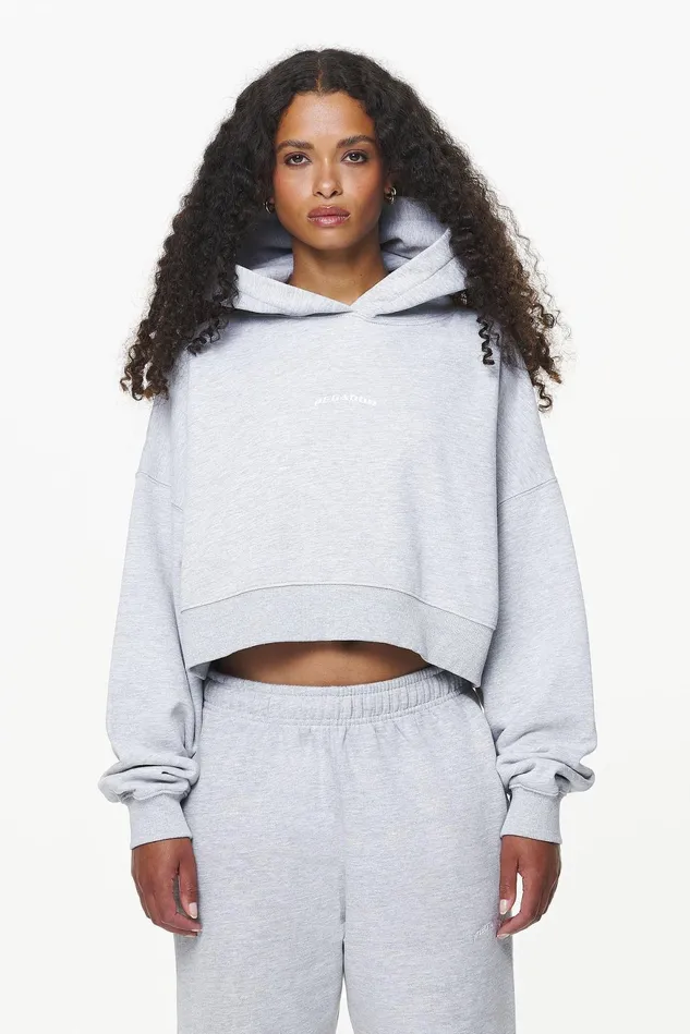 Women Pegador Hoodies Chancery Oversized Cropped Hoodie Grey Melange
