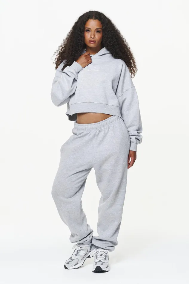 Women Pegador Hoodies Chancery Oversized Cropped Hoodie Grey Melange Women Pegador Hoodies Chancery Oversized Cropped Hoodie Grey Melange