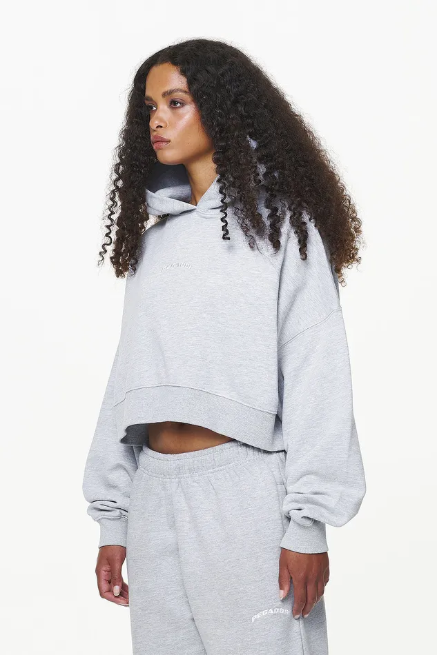 Women Pegador Hoodies Chancery Oversized Cropped Hoodie Grey Melange Women Pegador Hoodies Chancery Oversized Cropped Hoodie Grey Melange
