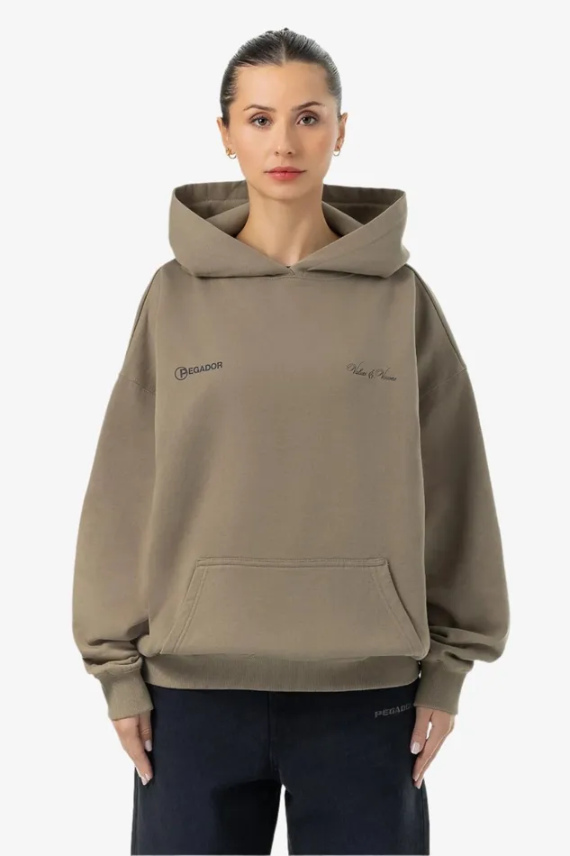 Women Pegador Hoodies Fia Oversized Hoodie Washed Desert Taupe Women Pegador Hoodies Fia Oversized Hoodie Washed Desert Taupe