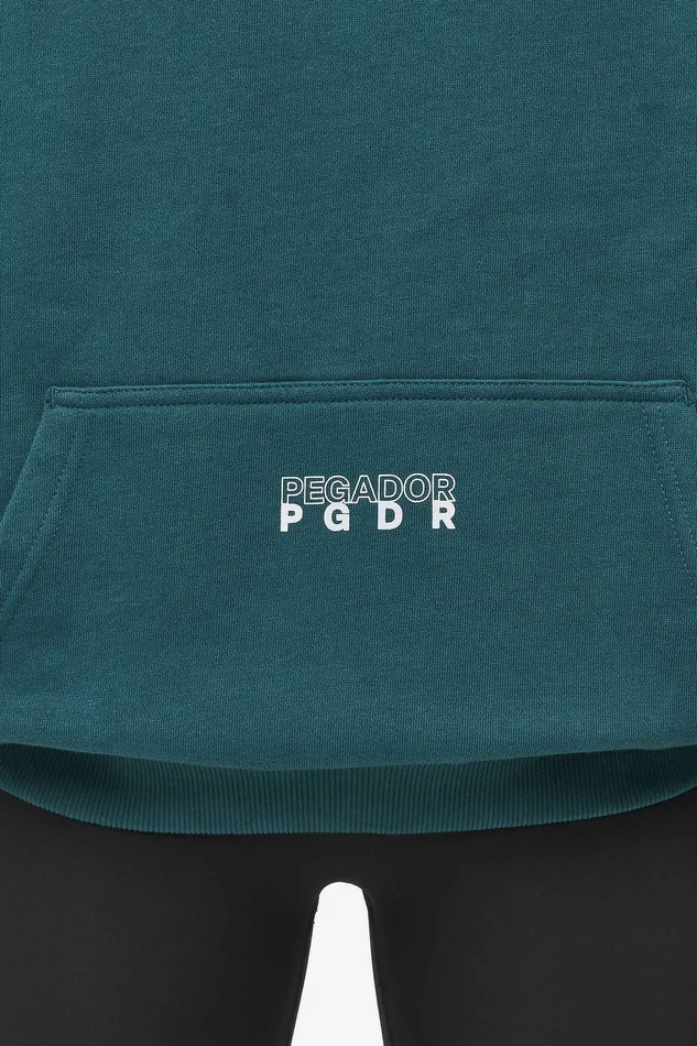 Women Pegador Hoodies Nisa Oversized Hoodie Washed Urban Turquoise Women Pegador Hoodies Nisa Oversized Hoodie Washed Urban Turquoise