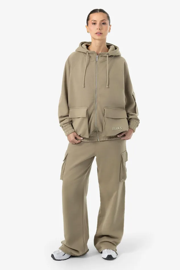 Women Pegador Hoodies Nona Oversized Sweat Jacket Washed Desert Taupe Women Pegador Hoodies Nona Oversized Sweat Jacket Washed Desert Taupe