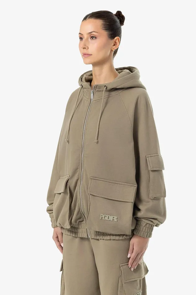 Women Pegador Hoodies Nona Oversized Sweat Jacket Washed Desert Taupe Women Pegador Hoodies Nona Oversized Sweat Jacket Washed Desert Taupe