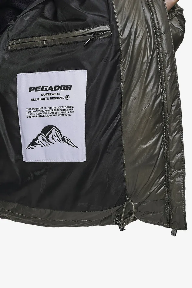 Women Pegador Jacken Georgia Light Glossy Puffer Jacket Mud Olive Women Pegador Jacken Georgia Light Glossy Puffer Jacket Mud Olive