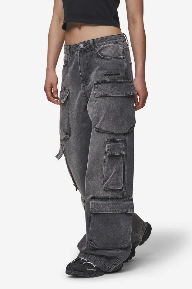 Women Pegador Jeans Leli High Waist Cargo Jeans Washed Deep Grey Women Pegador Jeans Leli High Waist Cargo Jeans Washed Deep Grey