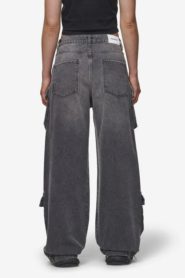 Women Pegador Jeans Leli High Waist Cargo Jeans Washed Deep Grey Women Pegador Jeans Leli High Waist Cargo Jeans Washed Deep Grey