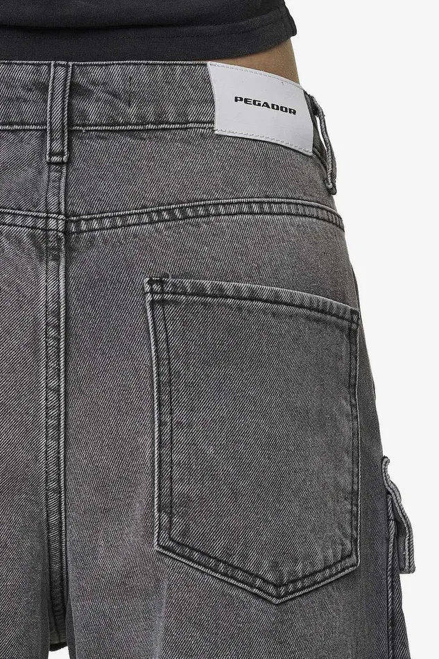 Women Pegador Jeans Leli High Waist Cargo Jeans Washed Deep Grey Women Pegador Jeans Leli High Waist Cargo Jeans Washed Deep Grey