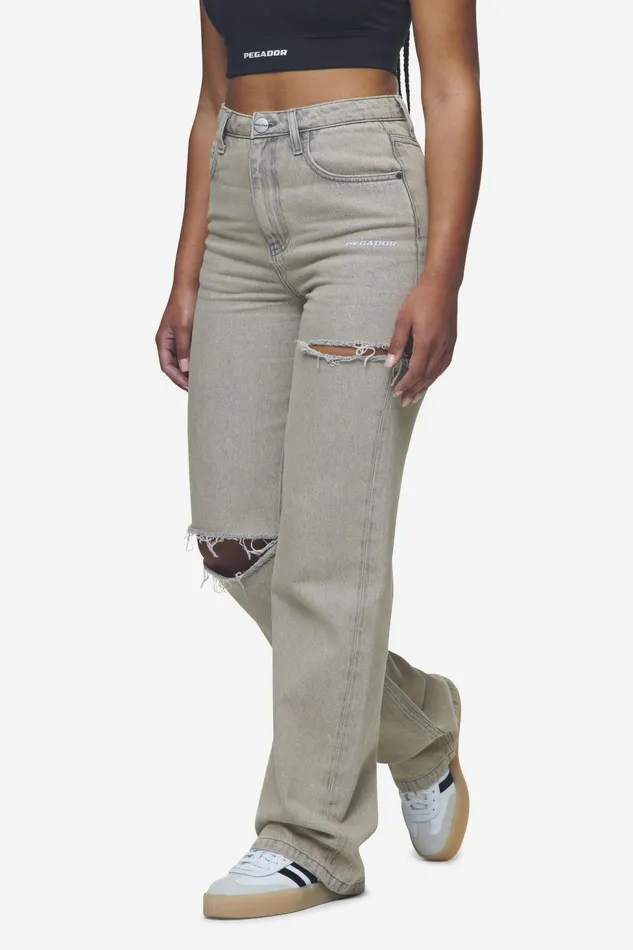 Women Pegador Jeans Romani Destroyed High Waist Jeans Washed Coast Sand Women Pegador Jeans Romani Destroyed High Waist Jeans Washed Coast Sand