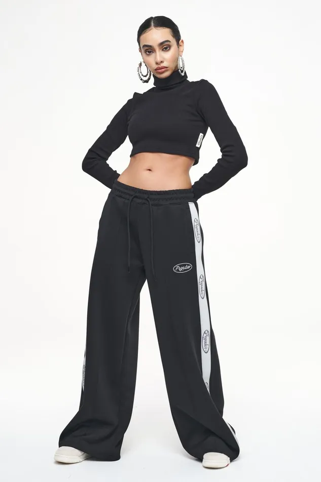 Women Pegador Pants Karia Loose Track Pants Black Angels Cream Women Pegador Pants Karia Loose Track Pants Black Angels Cream