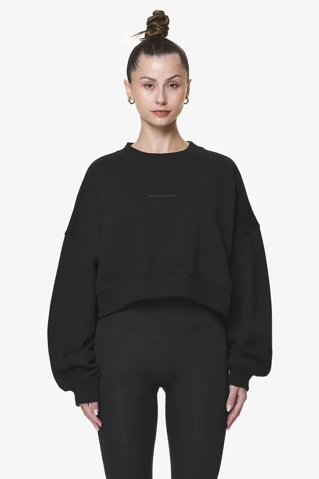 Women Pegador Sweaters Londa Cropped Oversized Sweater Black Gum
