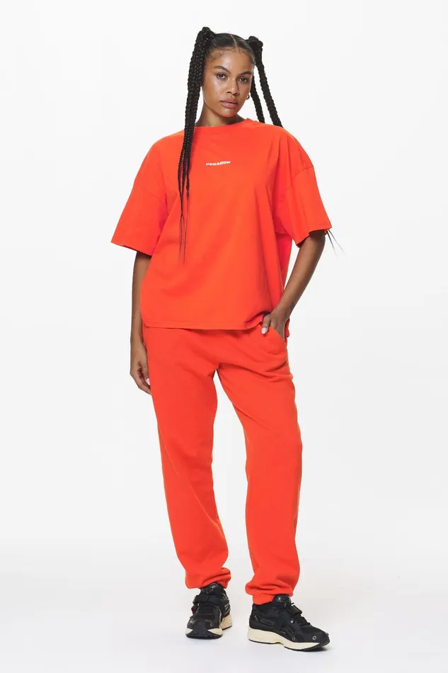 Women Pegador Tees Arendal Logo Heavy Oversized Tee Washed Signal Red Women Pegador Tees Arendal Logo Heavy Oversized Tee Washed Signal Red