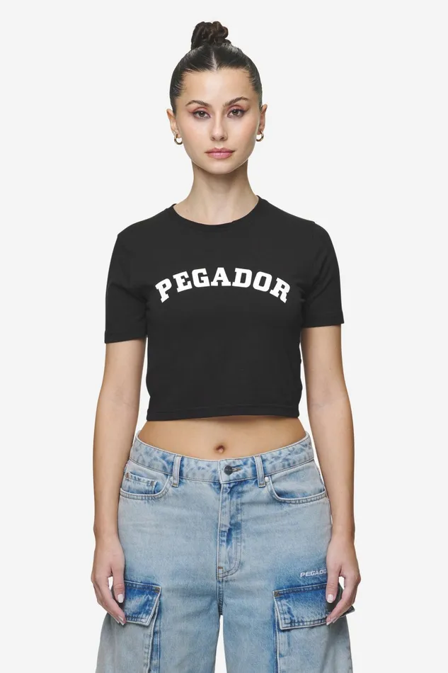 Women Pegador Tees Jenna Cropped Baby Tee Black