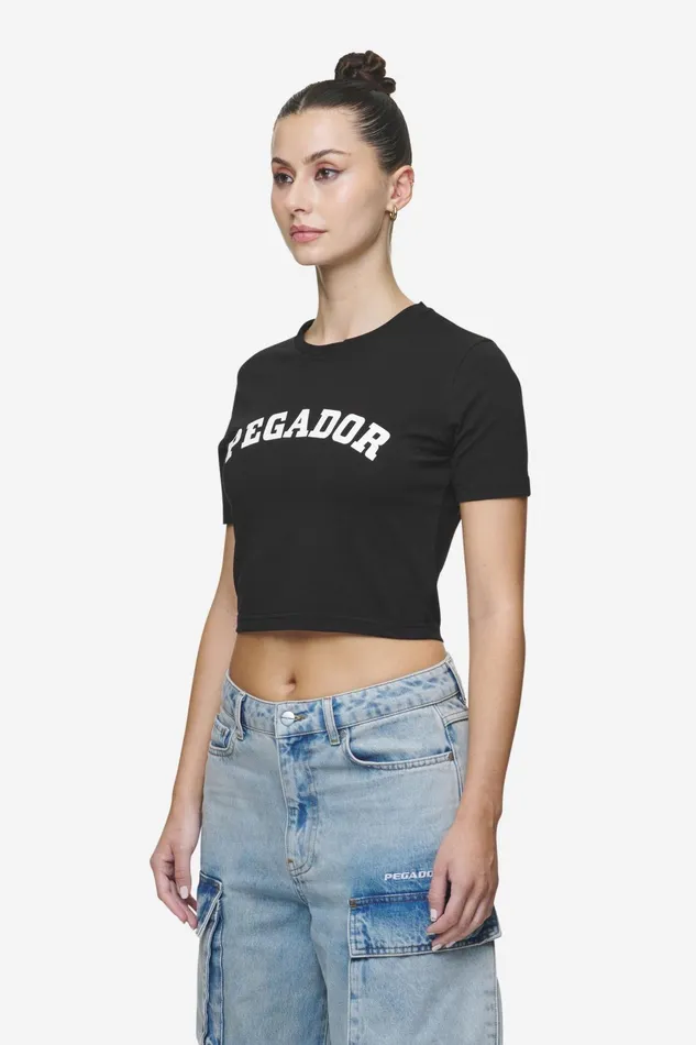 Women Pegador Tees Jenna Cropped Baby Tee Black Women Pegador Tees Jenna Cropped Baby Tee Black