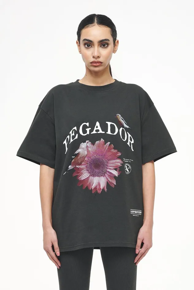 Women Pegador Tees Zea Oversized Tee Vintage Washed Iron Grey