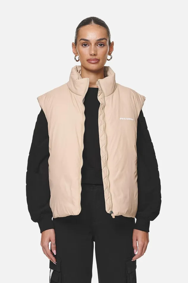 Women Pegador Westen Wilton Cropped Oversized VestSafari Sand