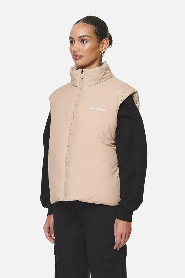 Women Pegador Westen Wilton Cropped Oversized VestSafari Sand Women Pegador Westen Wilton Cropped Oversized VestSafari Sand