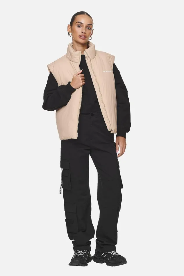 Women Pegador Westen Wilton Cropped Oversized VestSafari Sand Women Pegador Westen Wilton Cropped Oversized VestSafari Sand