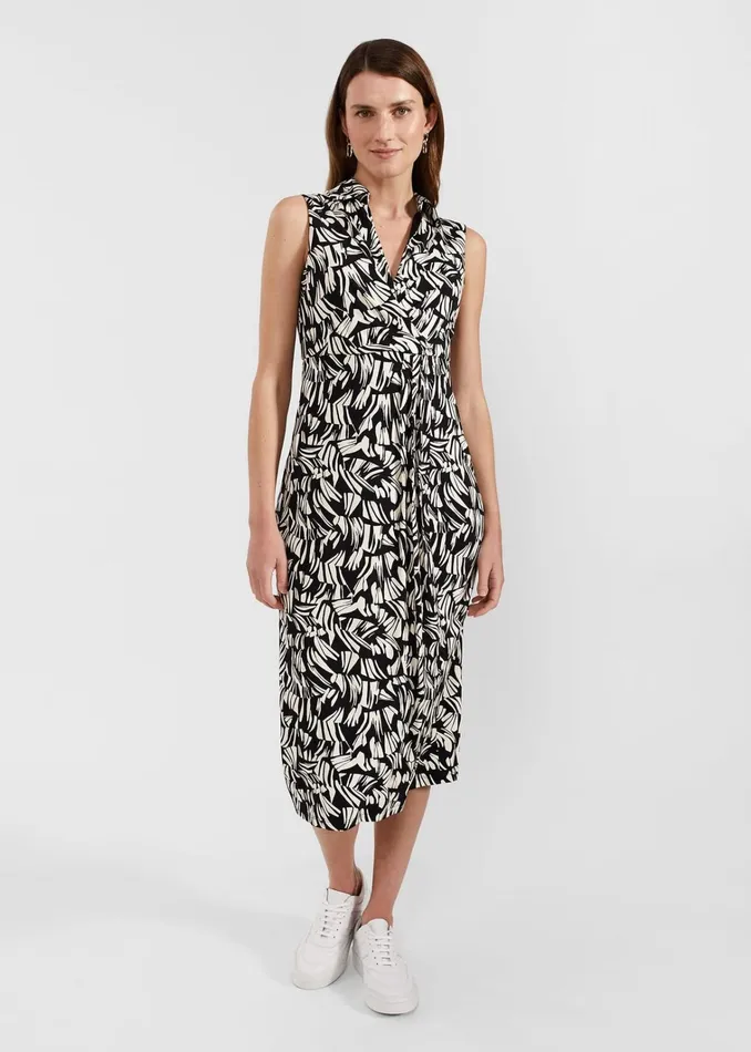 Women Petite Clarissa Dress Black Cream Hobbs Dresses and Jumpsuits