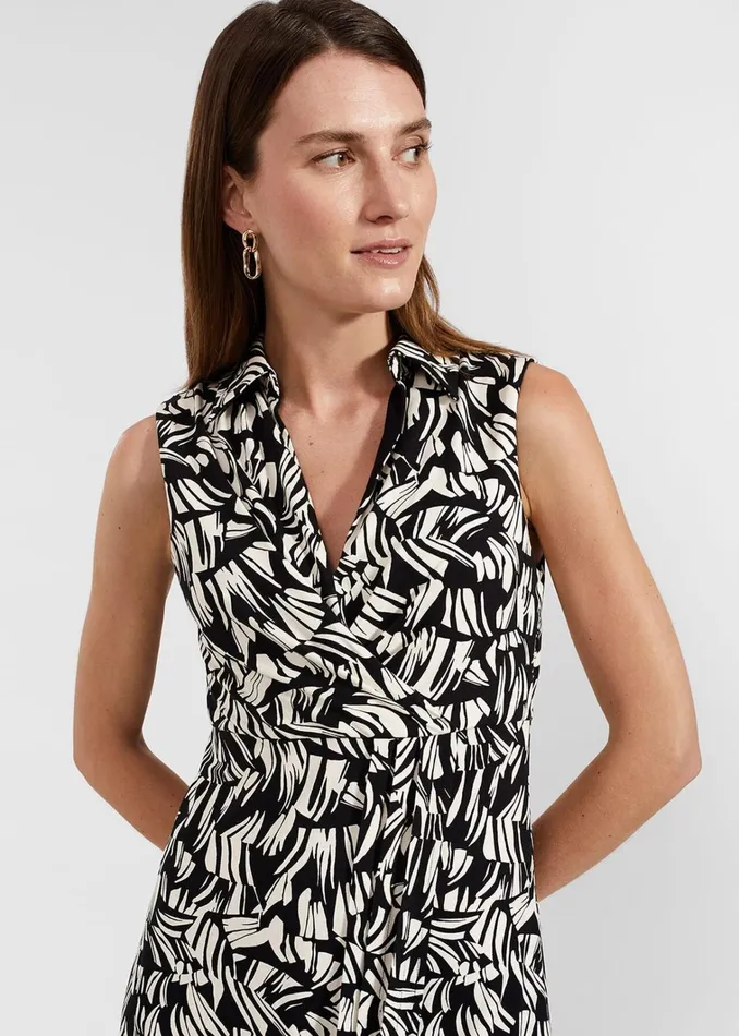 Women Petite Clarissa Dress Black Cream Hobbs Dresses and Jumpsuits