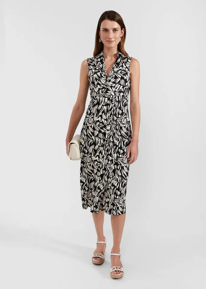 Women Petite Clarissa Dress Black Cream Hobbs Dresses and Jumpsuits