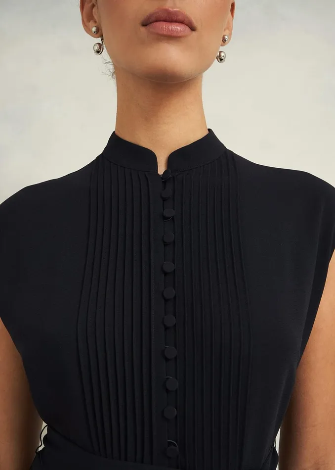 Women Pia Pintuck Dress Black Hobbs Dresses and Jumpsuits