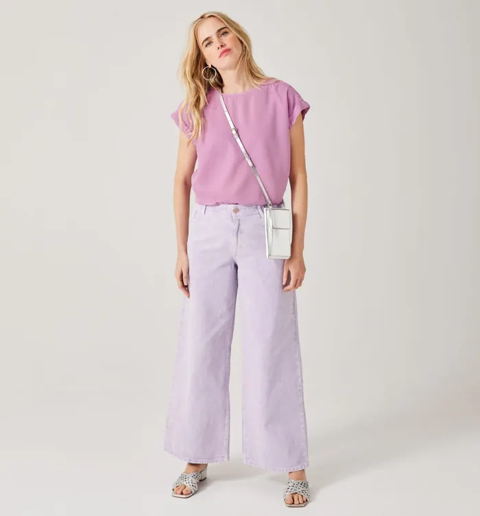 Women Plain Lyocell Top 8211 Lilac Promod Tops Women Plain Lyocell Top 8211 Lilac Promod Tops