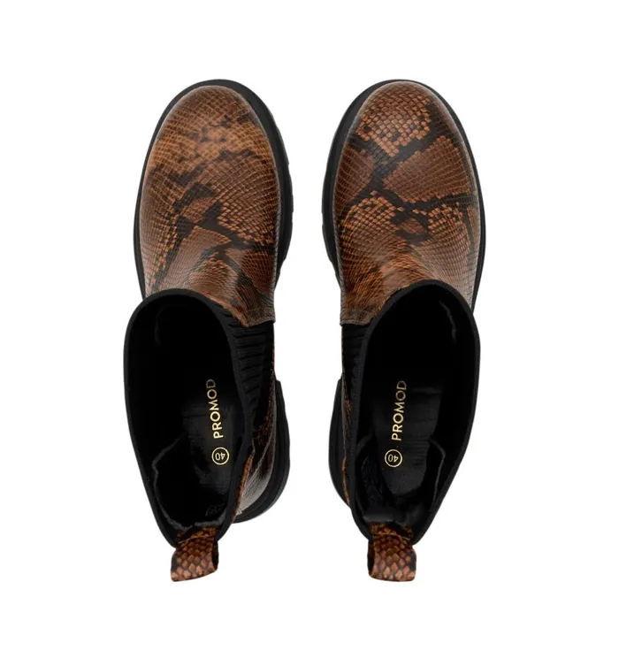 Women Platform Python Boots 8211 Multicolour Print Promod Shoes