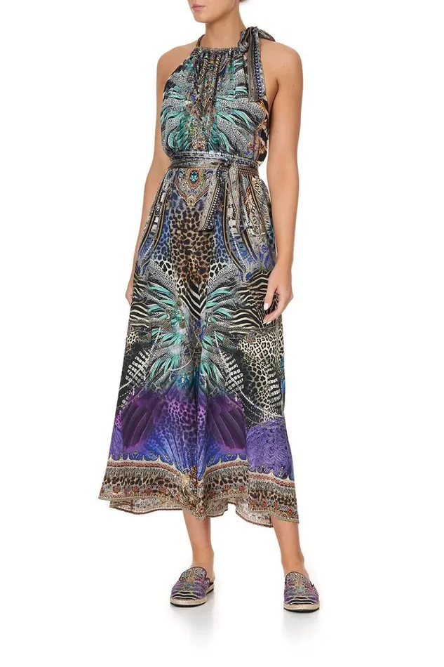 Women Playsuits and Jumpsuits Camilla Drawstring Neck Jumpsuit Animal Army
