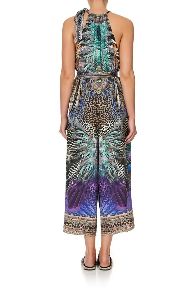 Women Playsuits and Jumpsuits Camilla Drawstring Neck Jumpsuit Animal Army