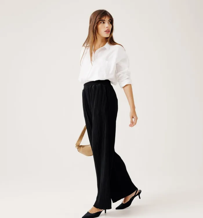 Women Pleat Trousers 8211 Black Promod Trousers