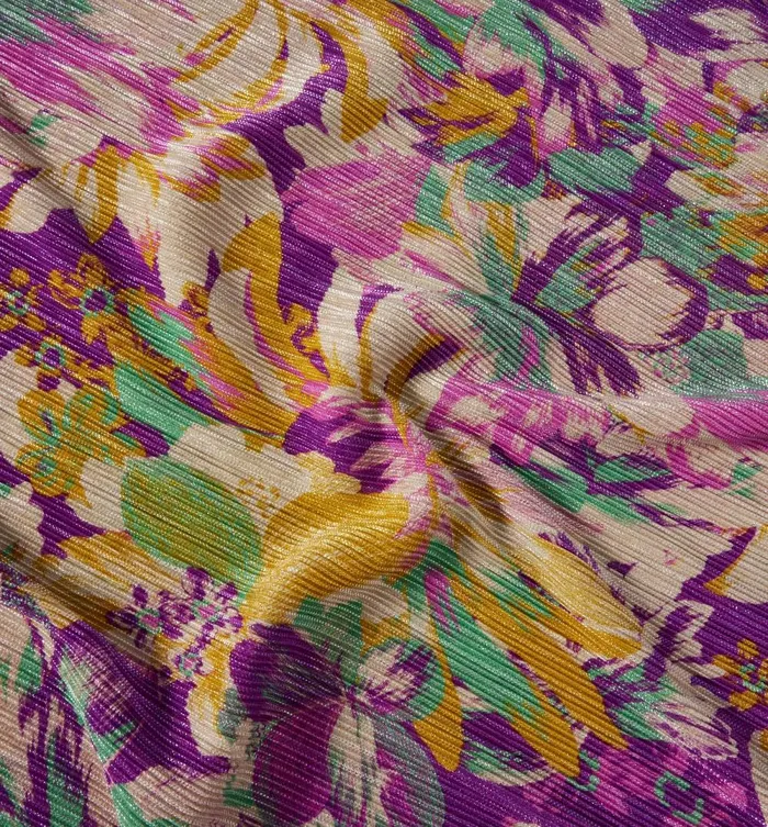 Women Polyester Lurex Fabric Cut 8211 Multicolour Print Promod Fabric Cuts And Patterns