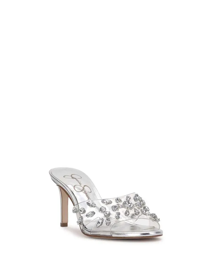 Women Primana Lucite Mule In Silver Jessica Simpson Sandals
