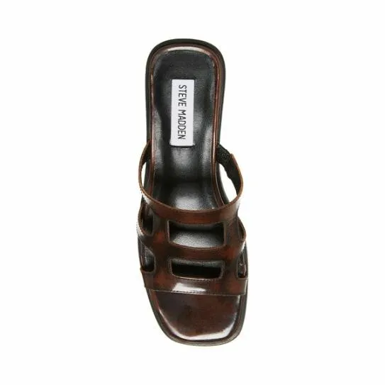 Women PRINCESS BROWN LEATHER Brown Leather Steve Madden Heels Women PRINCESS BROWN LEATHER Brown Leather Steve Madden Heels
