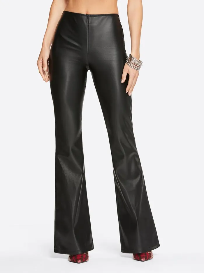Women Pull On Flare In Black Faux Leather Jessica Simpson Denim