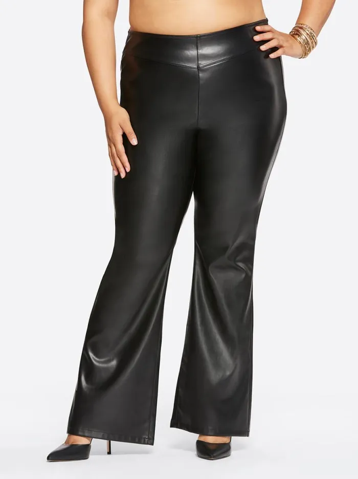 Women Pull On Flare In Black Faux Leather Jessica Simpson Denim