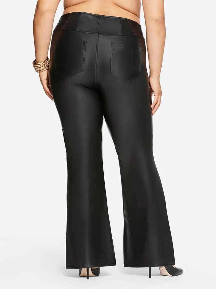 Women Pull On Flare In Black Faux Leather Jessica Simpson Denim