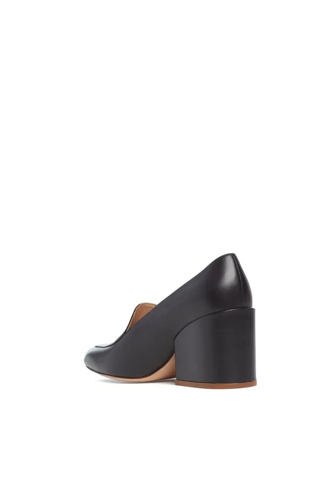 Women Pumps Gabriela Hearst Adrian Block Heel Loafer In Black Nappa Leather