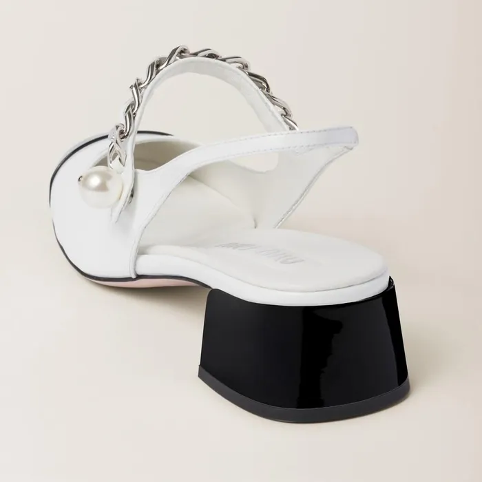 Women Pumps Miu Miu Twotone Patent Leather Slingback Pumps Whiteblack Women Pumps Miu Miu Twotone Patent Leather Slingback Pumps Whiteblack