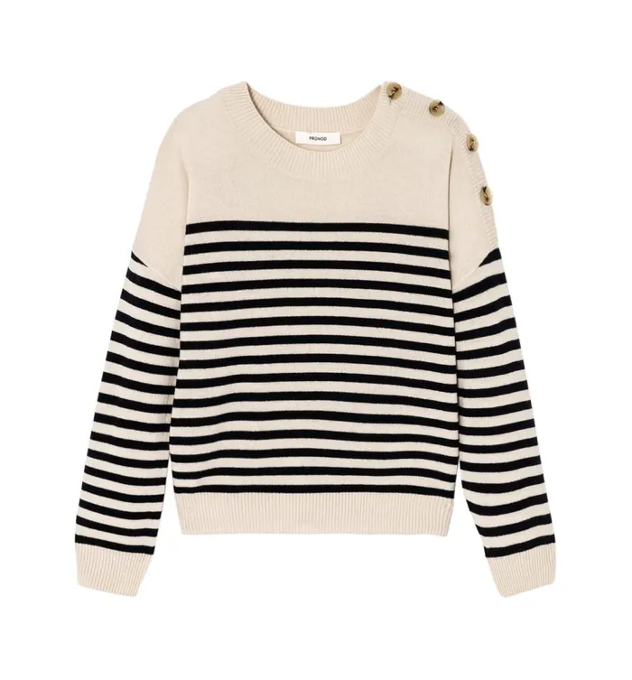 Women Pure Wool Jumper 8211 Ecru Stripes Promod Jumpers And Cardigans Women Pure Wool Jumper 8211 Ecru Stripes Promod Jumpers And Cardigans
