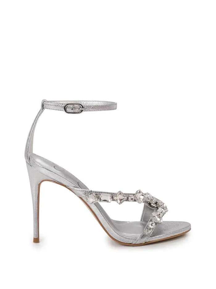 Women Raela Embellished High Heel Sandal In Silver Jessica Simpson Sandals