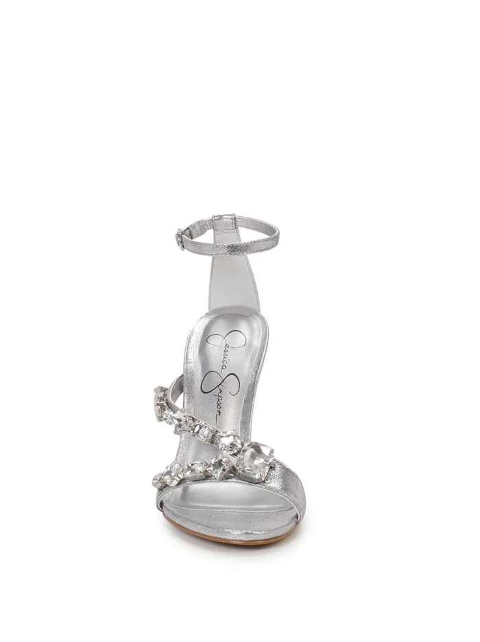 Women Raela Embellished High Heel Sandal In Silver Jessica Simpson Sandals