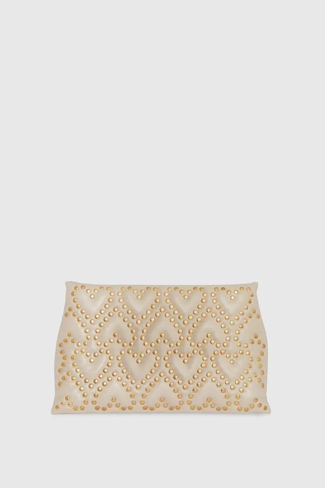 Women Rebecca Minkoff Clutches Heart Stud Quilt Pillow Clutch Stone