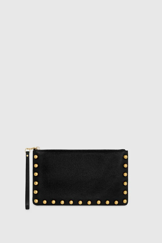 Women Rebecca Minkoff Clutches Large Pouch With Studs Black