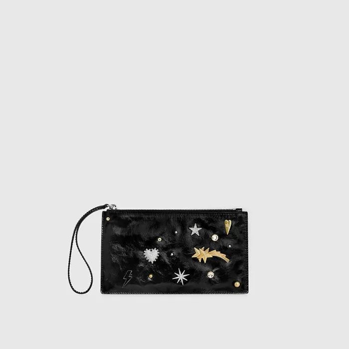 Women Rebecca Minkoff Clutches Medium Celestial Studded Pouch Black Women Rebecca Minkoff Clutches Medium Celestial Studded Pouch Black